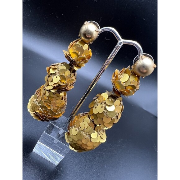 J. Crew Gold Sequin Earrings - Picture 1 of 4